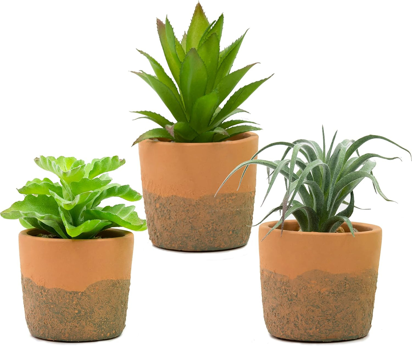 Artificial Plants Faux Plants Potted Plants for Home Office Kitchen Farmhouse Decoration Artificial Succulent Plants Potted, Assorted Decorative Faux Succulent Potted (Set 1)