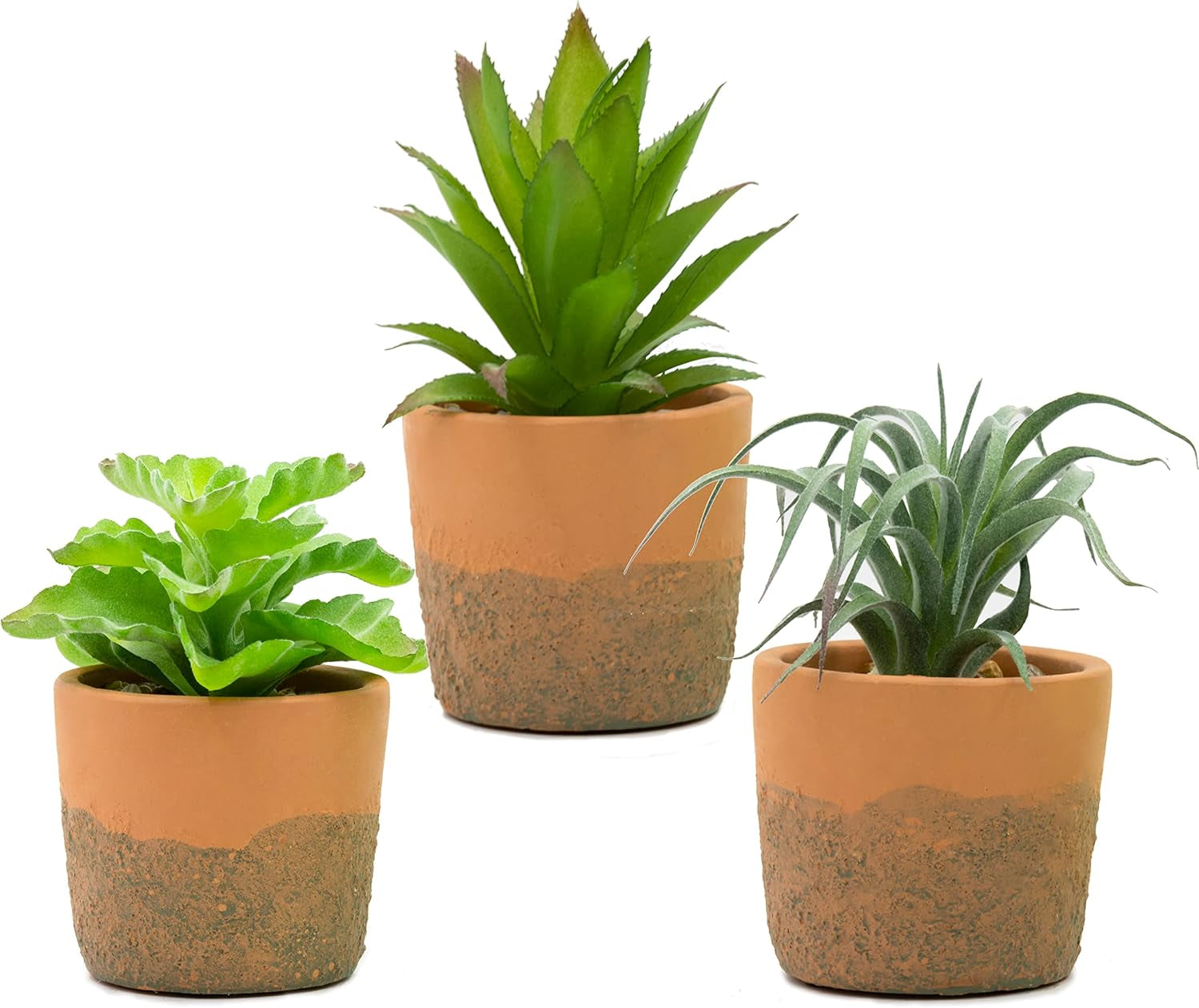 Artificial Plants Faux Plants Potted Plants for Home Office Kitchen Farmhouse Decoration Artificial Succulent Plants Potted, Assorted Decorative Faux Succulent Potted (Set 1)