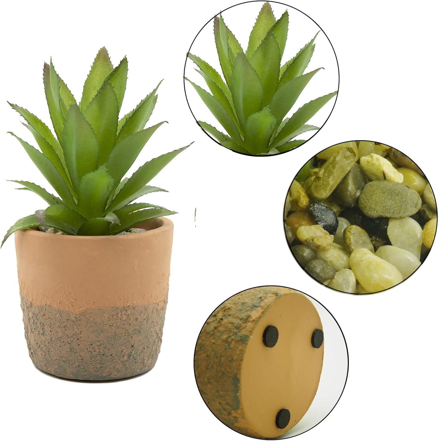 Artificial Plants Faux Plants Potted Plants for Home Office Kitchen Farmhouse Decoration Artificial Succulent Plants Potted, Assorted Decorative Faux Succulent Potted (Set 1)