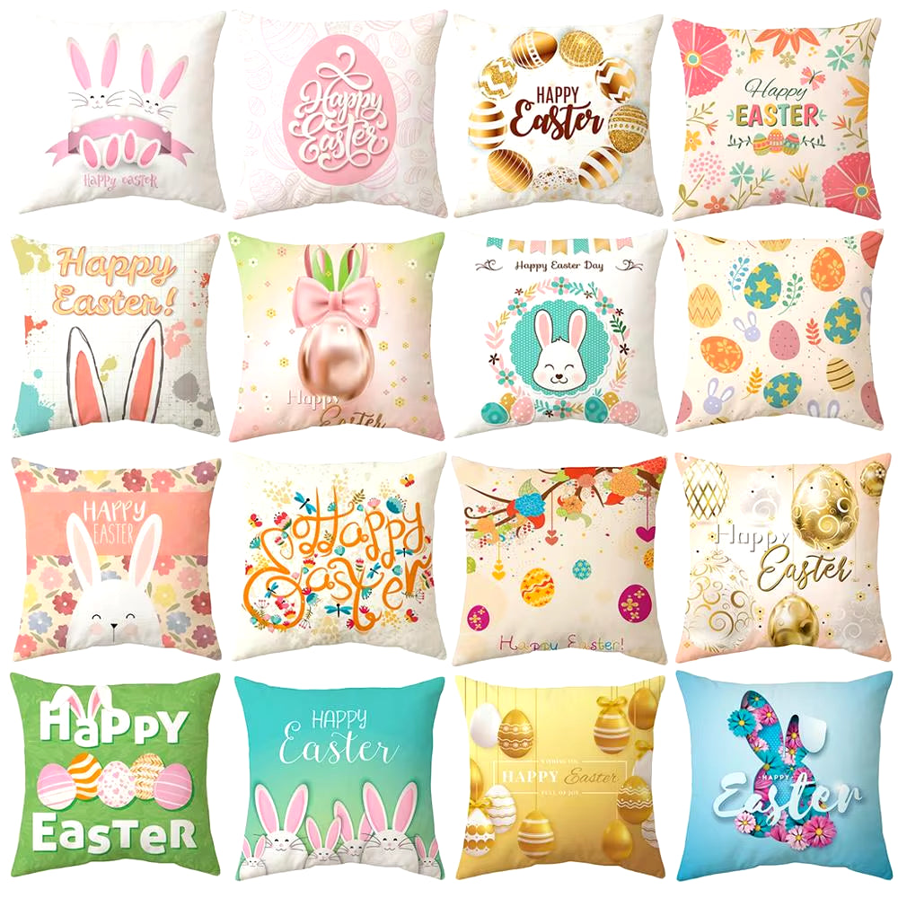 Happy Easter Decoration for Home Easter Rabbit Eggs Pillowcase Bunny Easter Party Decoration Supplies Easter Party Favor Gift