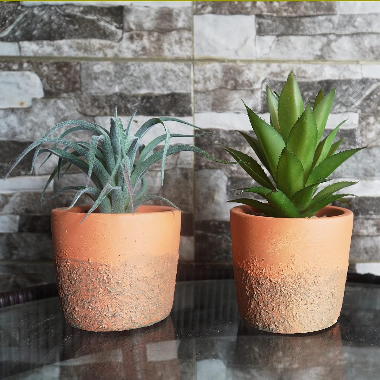 Artificial Plants Faux Plants Potted Plants for Home Office Kitchen Farmhouse Decoration Artificial Succulent Plants Potted, Assorted Decorative Faux Succulent Potted (Set 1)