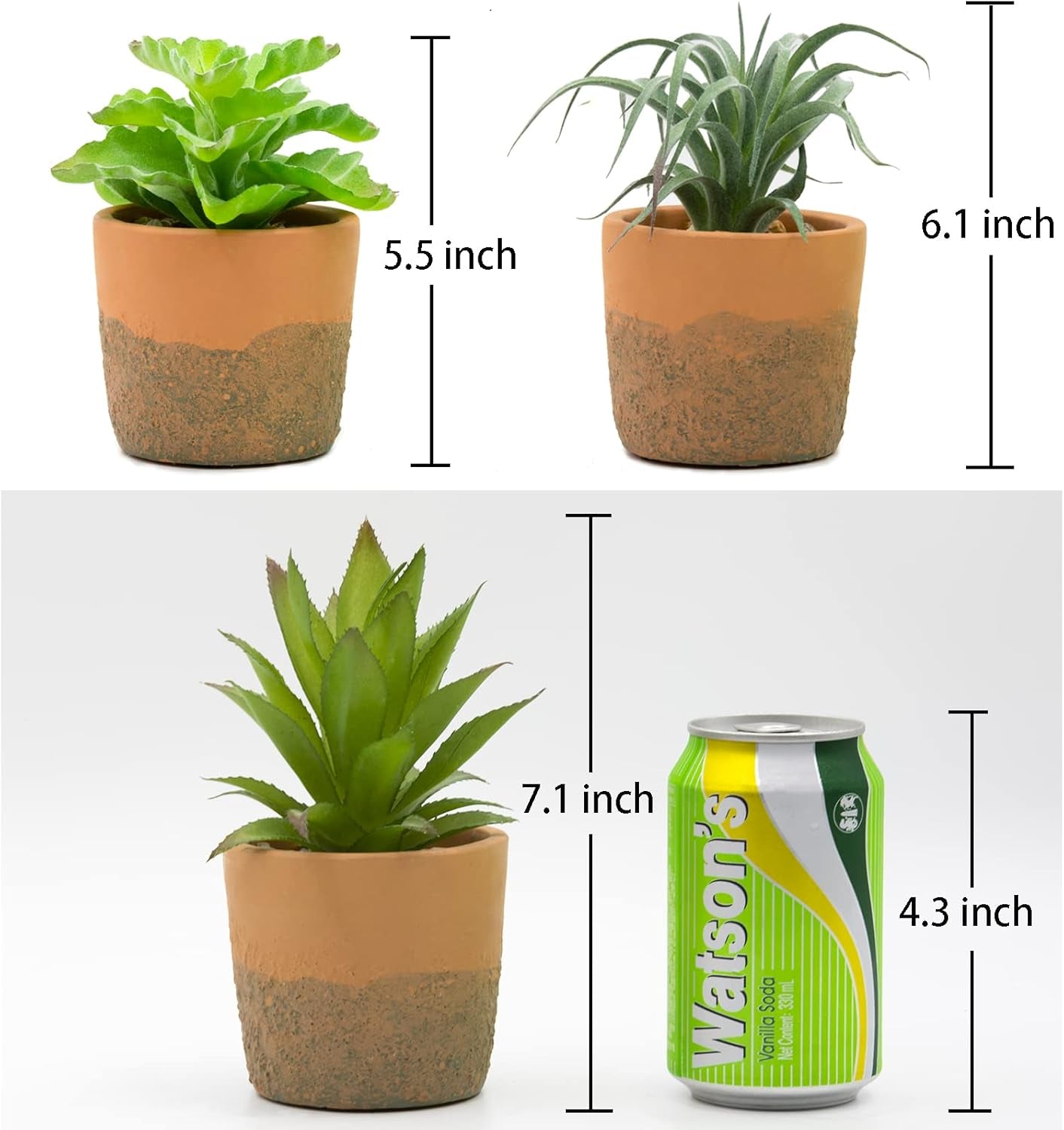 Artificial Plants Faux Plants Potted Plants for Home Office Kitchen Farmhouse Decoration Artificial Succulent Plants Potted, Assorted Decorative Faux Succulent Potted (Set 1)