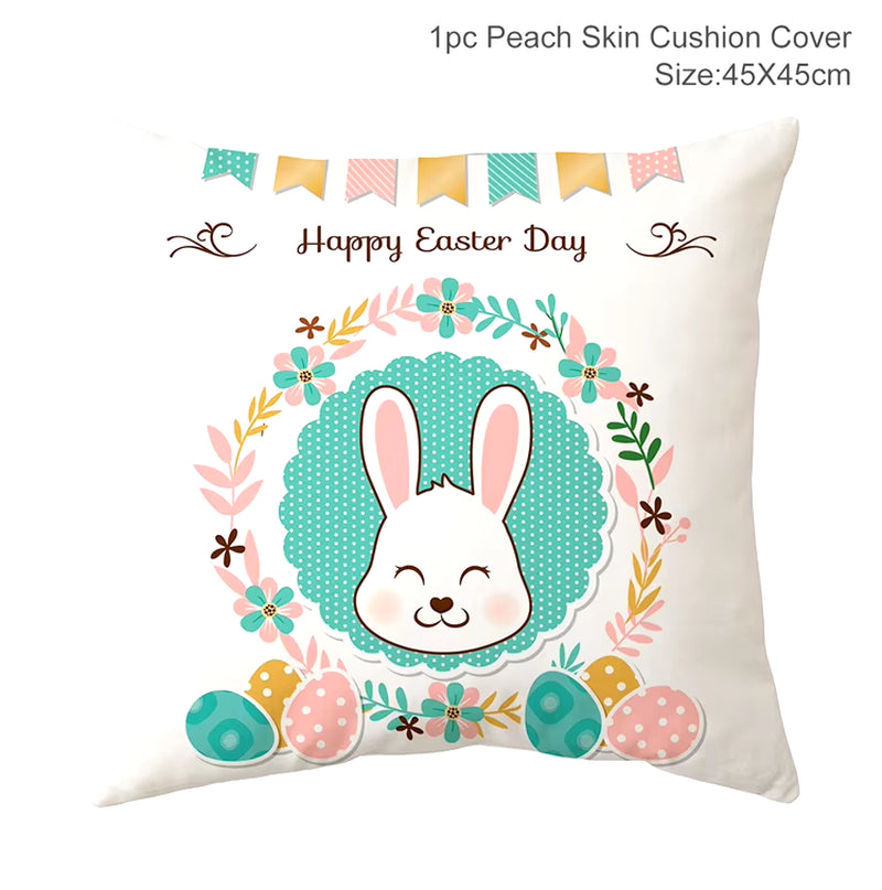 Happy Easter Decoration for Home Easter Rabbit Eggs Pillowcase Bunny Easter Party Decoration Supplies Easter Party Favor Gift