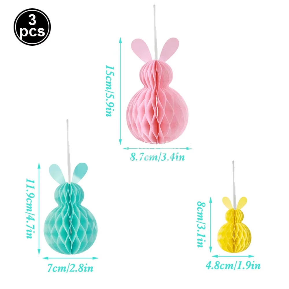 Easter Banner Easter Sign Garlands Rabbit Swirl Hanging Decoration Easter Egg Carrot Bunny Banner Happy Easter Party Decorations