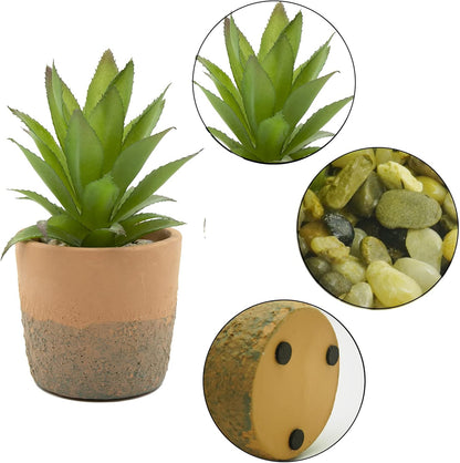 Artificial Plants Faux Plants Potted Plants for Home Office Kitchen Farmhouse Decoration Artificial Succulent Plants Potted, Assorted Decorative Faux Succulent Potted (Set 1)