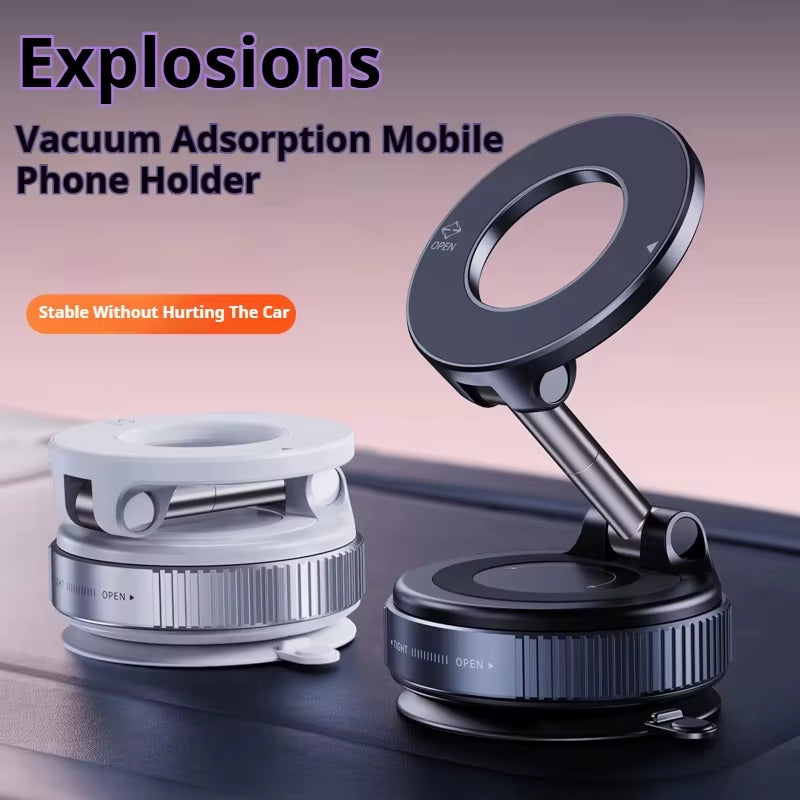 For Magsafe Car Phone Holder Suction Cup Vacuum Magnetic Phone Hholder 360° Rotatable and Foldable Phone Holder