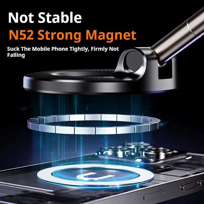 For Magsafe Car Phone Holder Suction Cup Vacuum Magnetic Phone Hholder 360° Rotatable and Foldable Phone Holder
