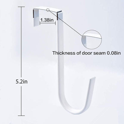 Over Door Hook White - 4Pack Soft Rubber Surface Design to Prevent Article Scratches,Single Door Hook for Bathroom,Kitchen,Bedroom,Cubicle,Shower Room Hanging Towel,Clothes,Pants,Shoe Bag,Coat